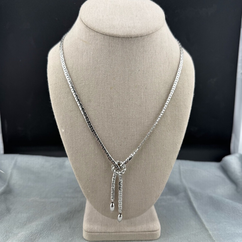 Vintage Sarah‎ Coventry Necklace Knot Silver Tone Chain 20"